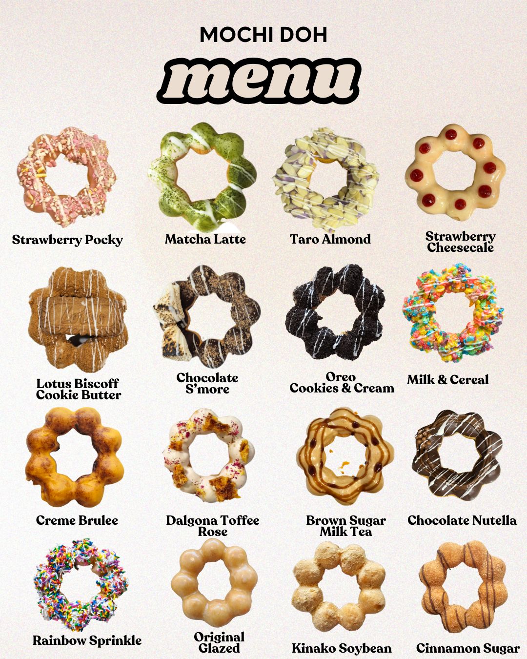 One Dozen (12) Mochi Donuts